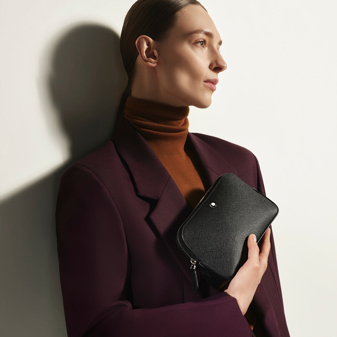 Pochette de voyage en cuir sartorial