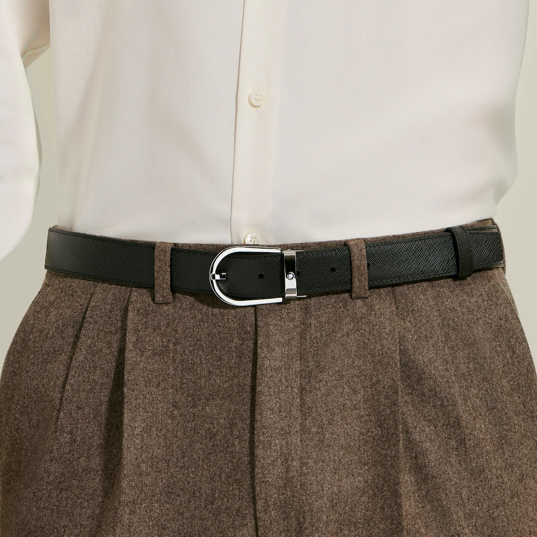 Ceinture réversible Horseshoe 30 mm en cuir sartorial