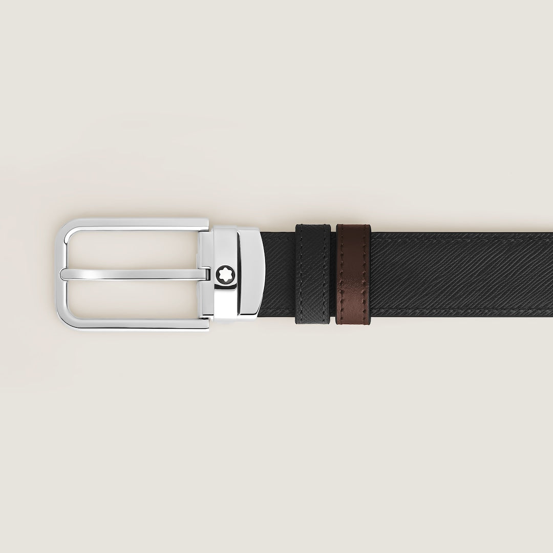 Ceinture réversible 30 mm en cuir sartorial avec boucle rectangulaire