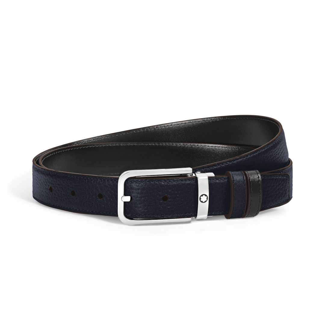 30 mm Reversible Belt in Grain Leather with Rectangular Buckle