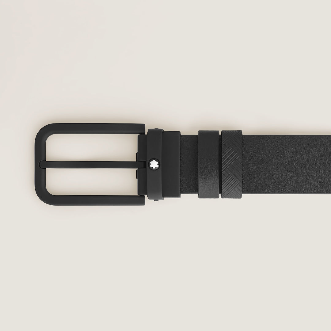 35 mm Reversible Belt in Extreme Leather with Rectangular Buckle