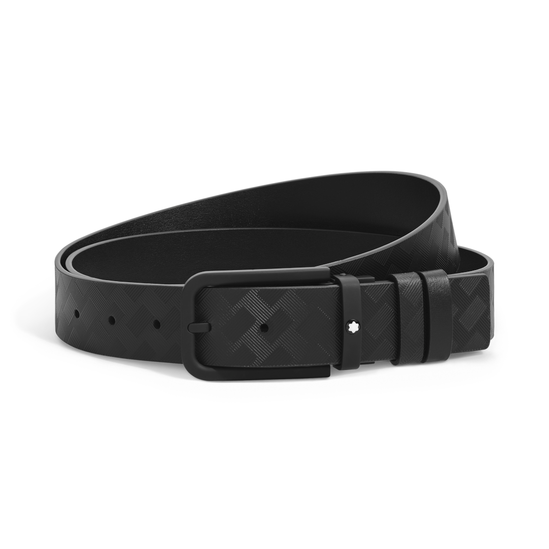 35 mm Reversible Belt in Extreme Leather with Rectangular Buckle