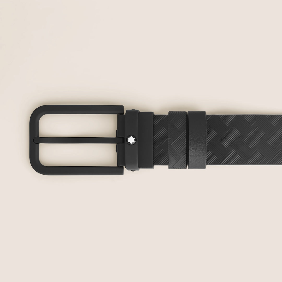35 mm Reversible Belt in Extreme Leather with Rectangular Buckle