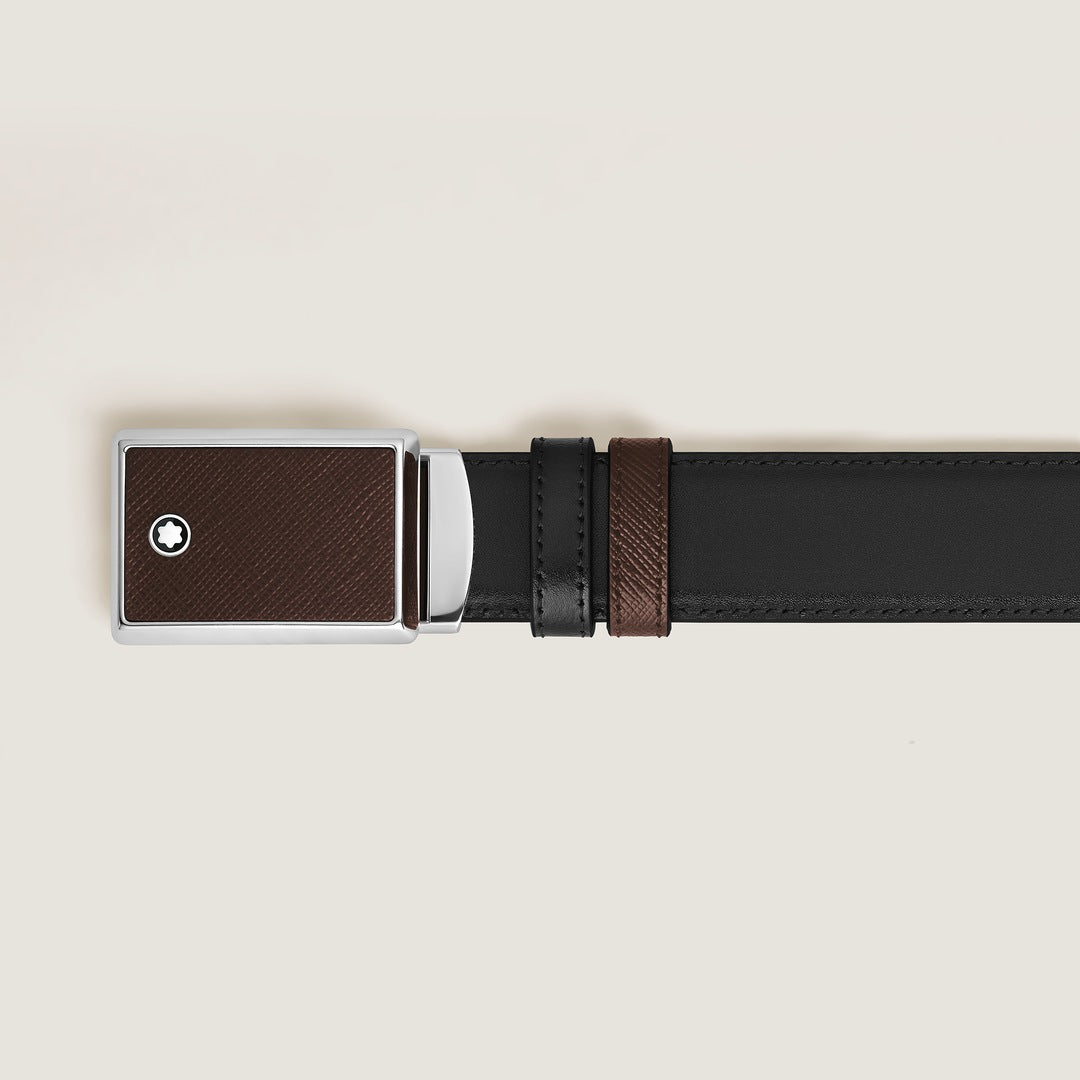 Ceinture réversible Marquetry de 30 mm en cuir sartorial