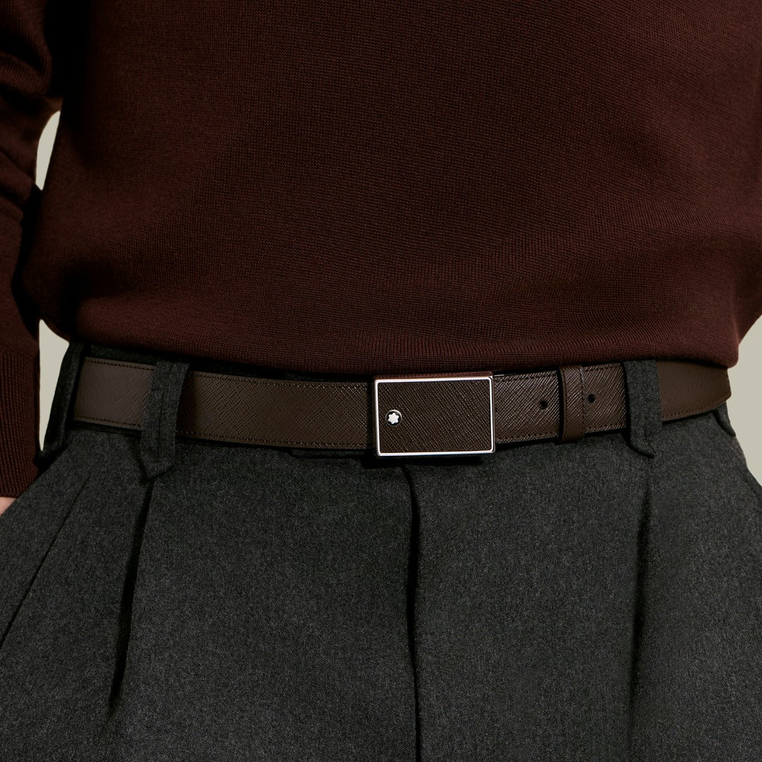 Ceinture réversible Marquetry de 30 mm en cuir sartorial