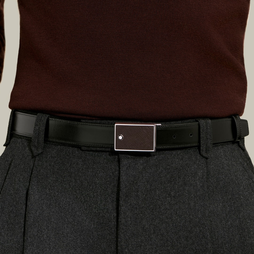 Ceinture réversible Marquetry de 30 mm en cuir sartorial