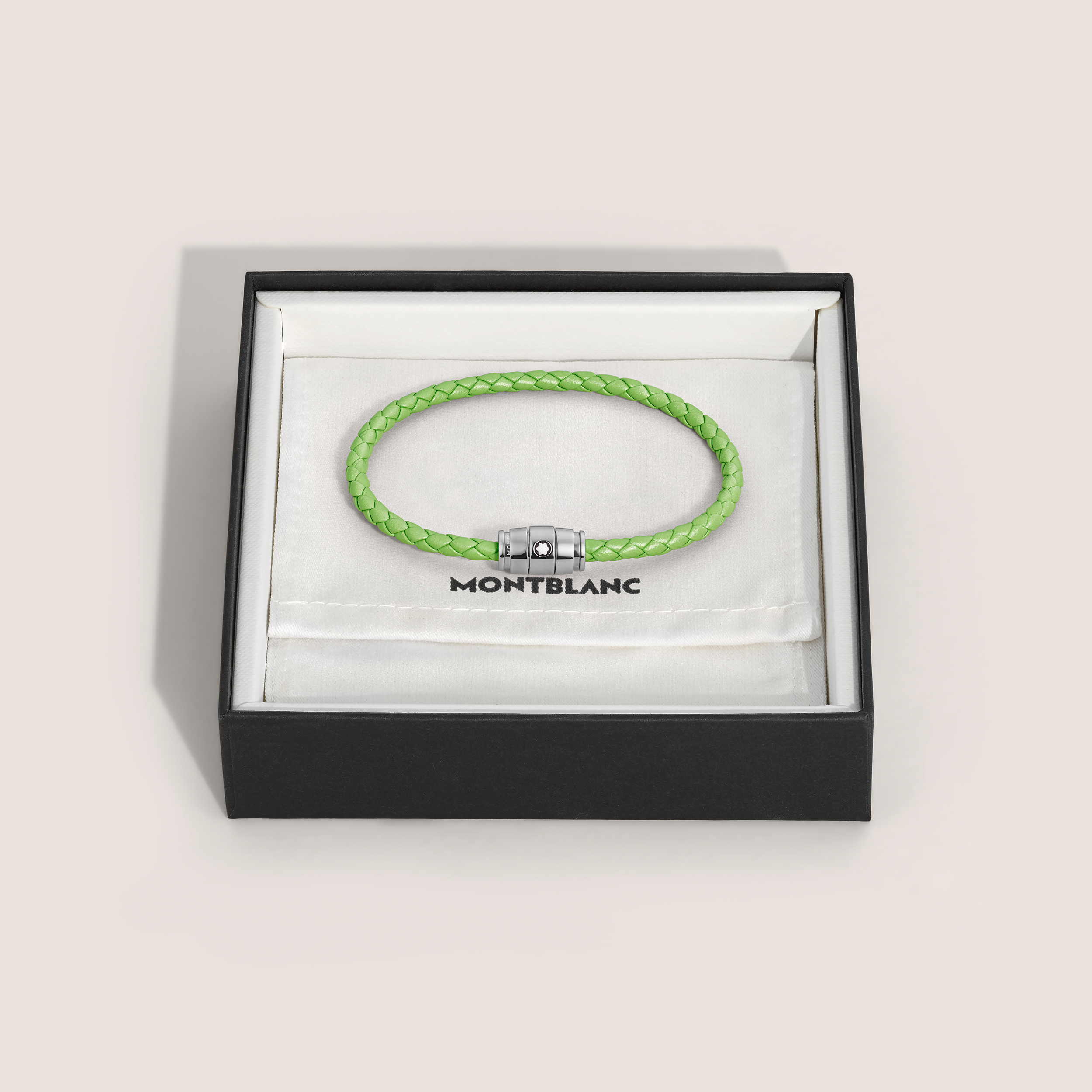 Bracelet, cuir souple, vert anis