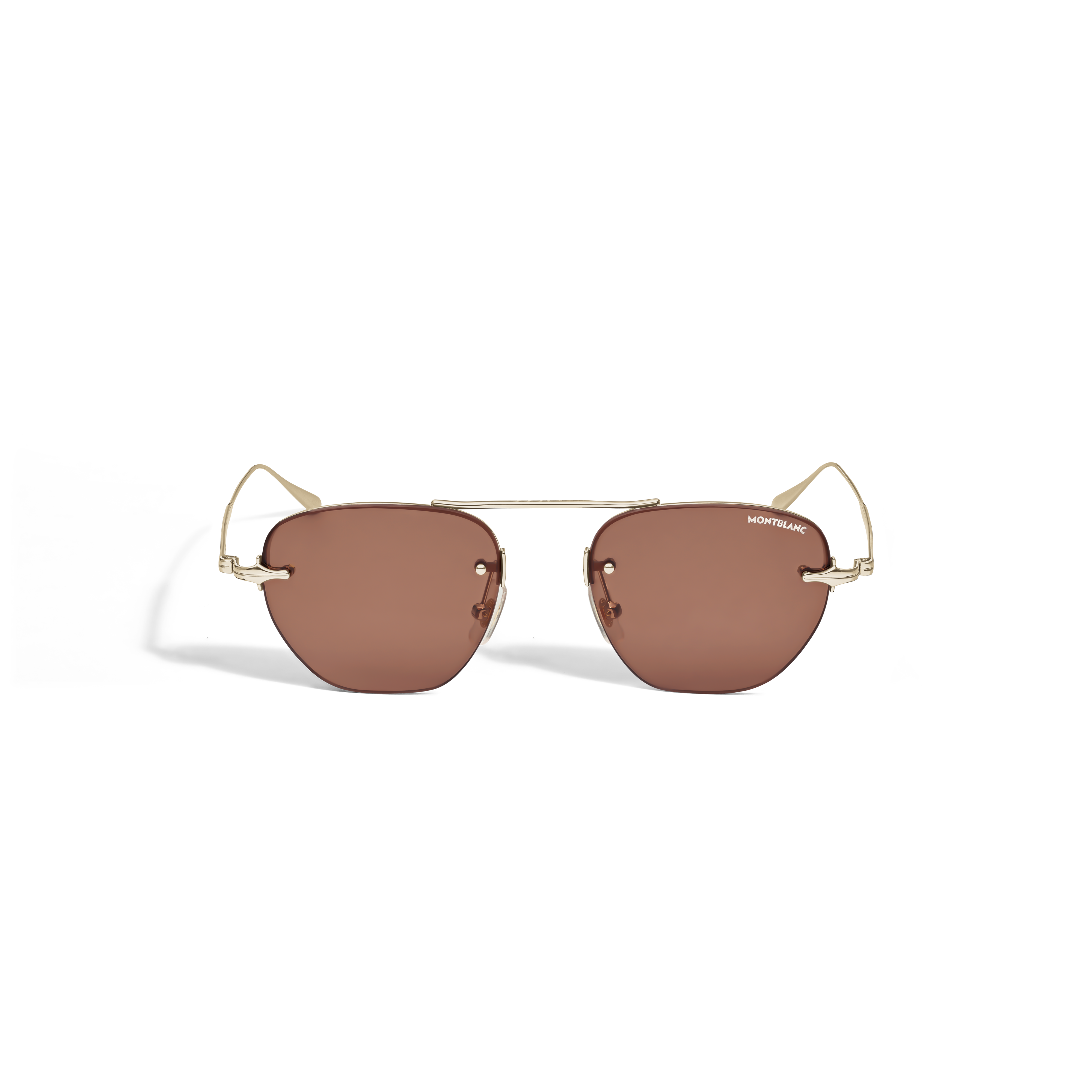 Oval Sunglasses with Gold Coloured Metal Frame