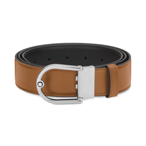 Meisterstück Horseshoe buckle grainy caramel/black 35mm