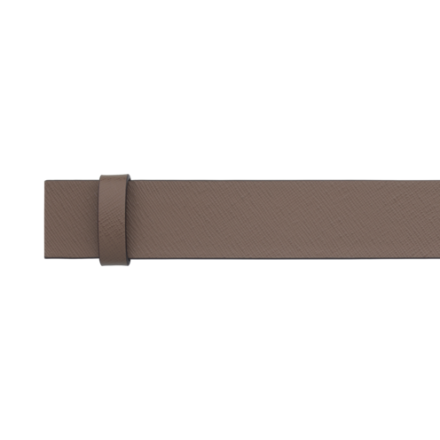 Saffiano printed mastic/black 35mm reversible leather strap