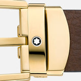 Horseshoe buckle brown 30 mm leather belt