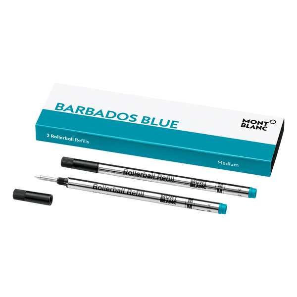 2 Rollerball Refills M Barbados Blue Montblanc Montreal