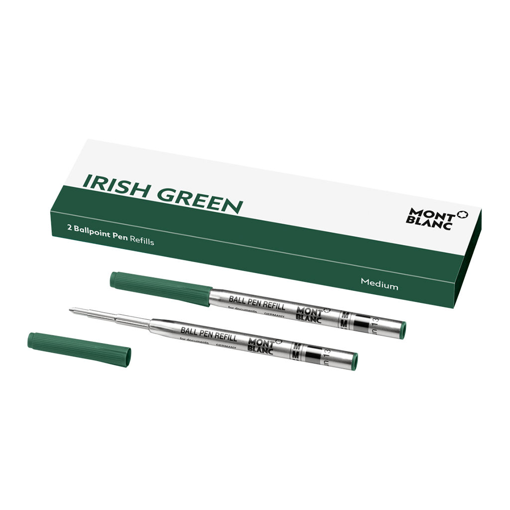 2 Ballpoint Pen Refills (M) Irish Green