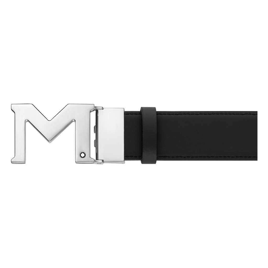 M buckle black 35 mm reversible leather belt