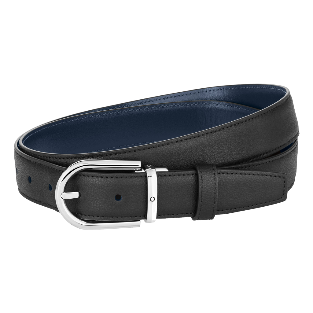 Horseshoe Shiny Palladium Finish Pin Buckle Belt