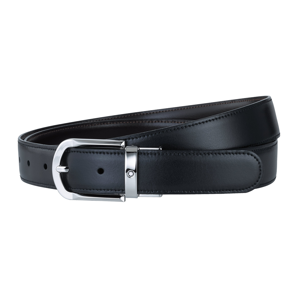 Ceinture d'affaires réversible noire/marron à découper sur mesure