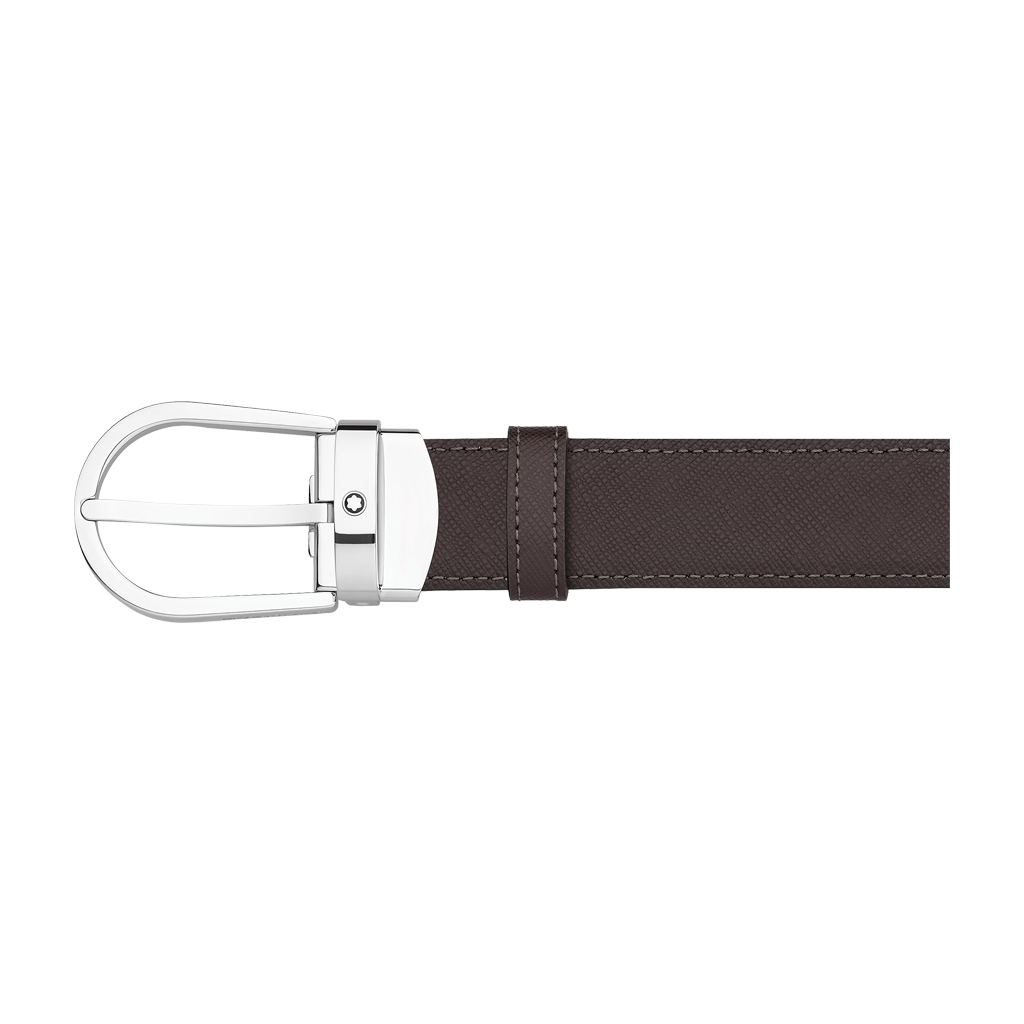 Black/brown reversible cut-to-size business belt