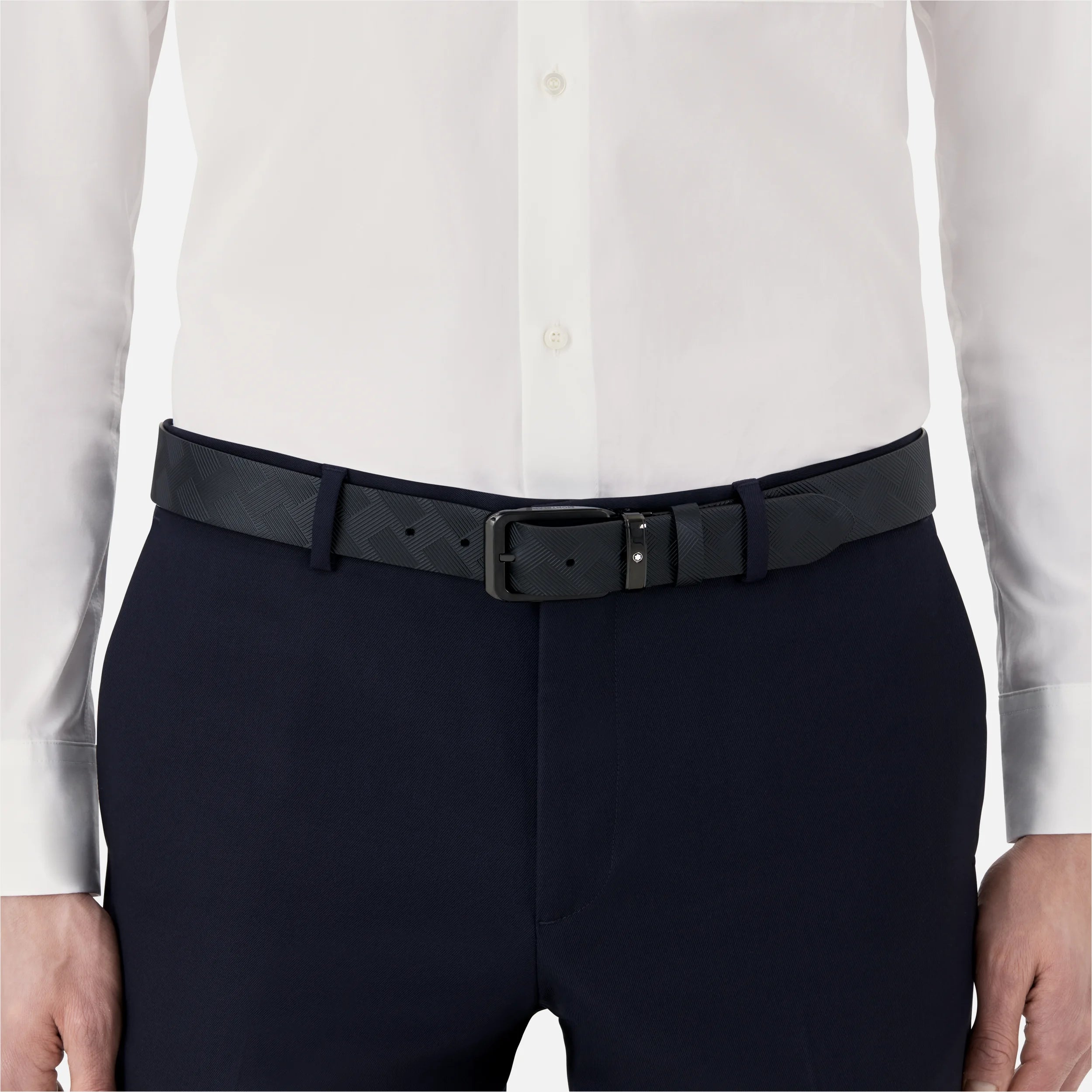 Black 35 mm reversible leather belt