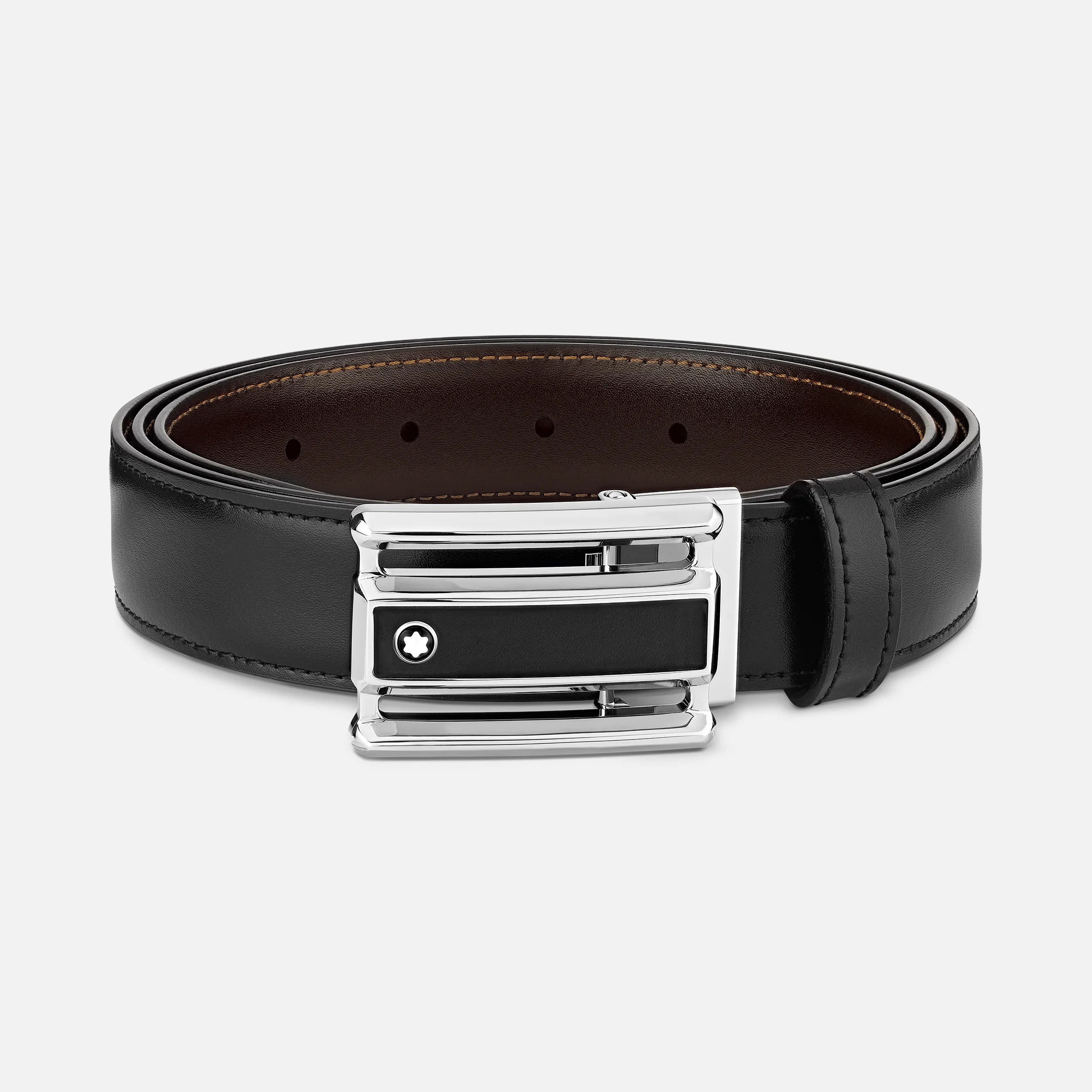 Black/brown 30 mm reversible leather belt