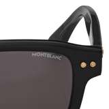 Lunettes de soleil rectangulaires avec monture en acétate de couleur noire