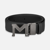 Boucle M noir 35 mm ceinture en cuir