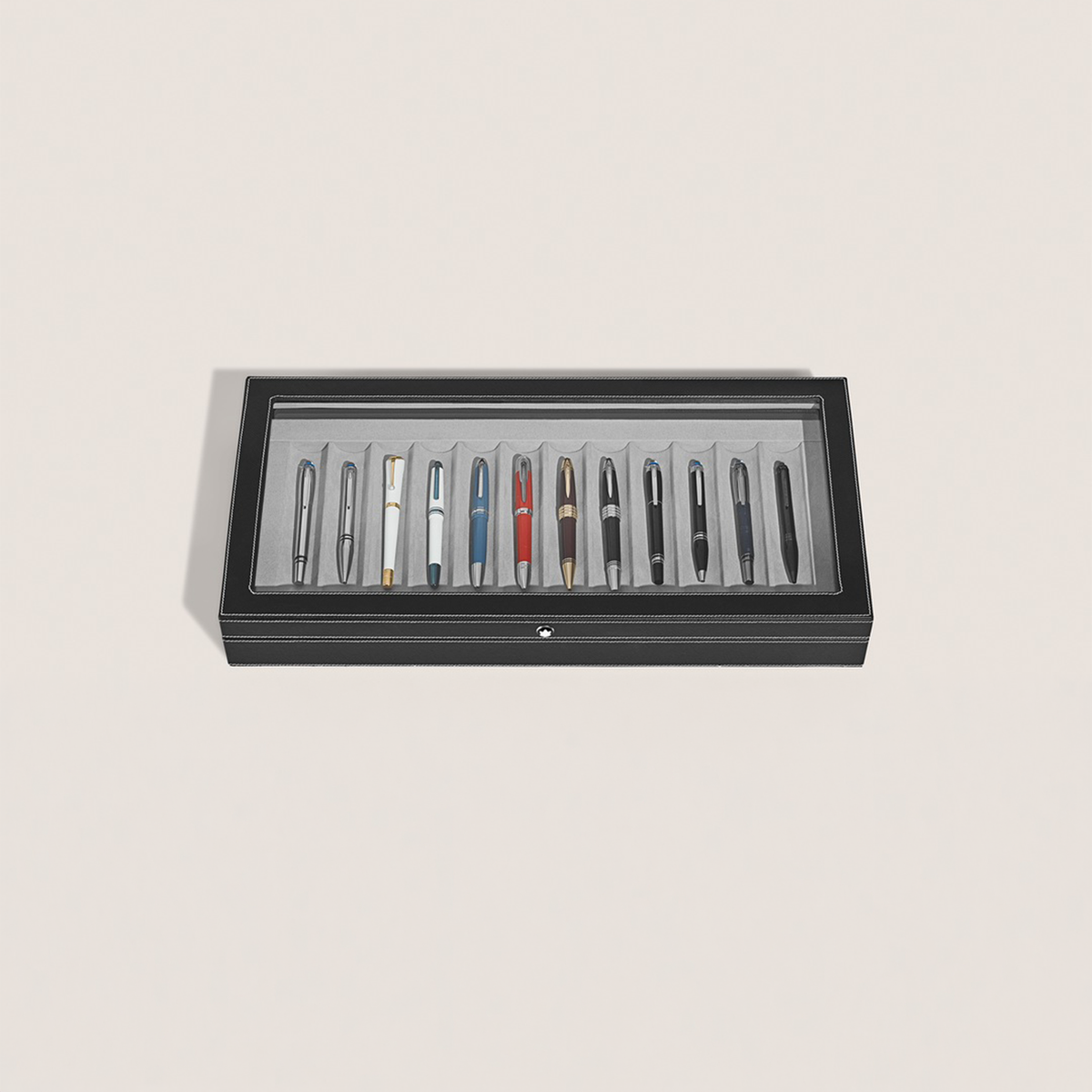 Coffret de collection pour 12 instruments d'écriture en bois laqué