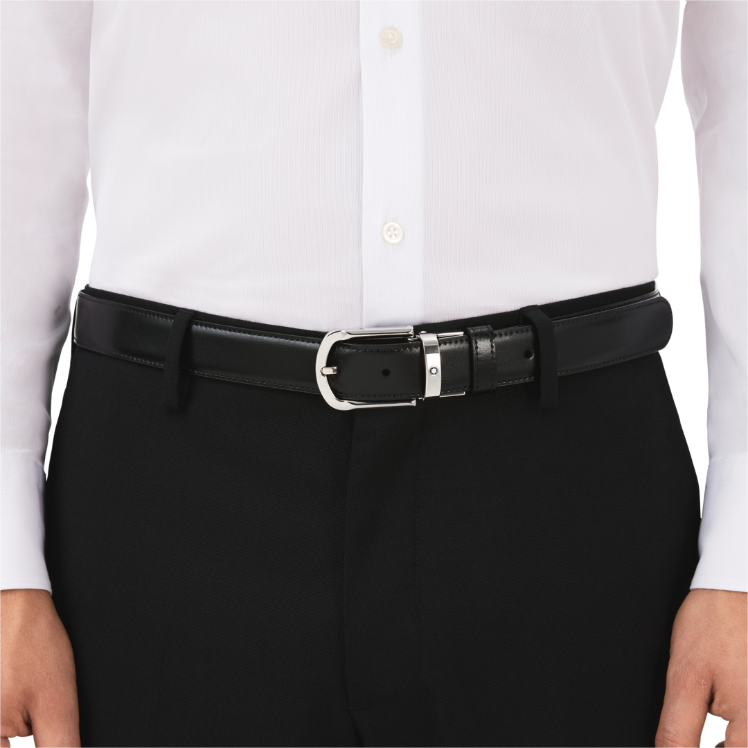 Ceinture d'affaires réversible noire/marron à découper sur mesure