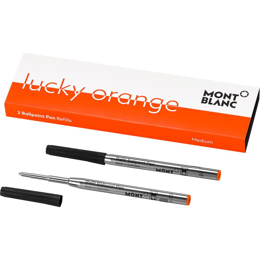 2 Ballpoint Pen Refills (M) Lucky Orange