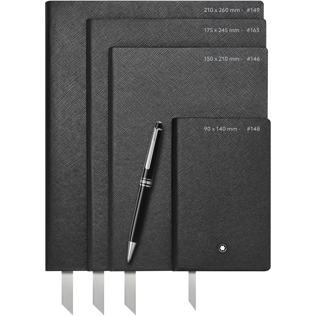 2 Montblanc Fine Stationery Notebooks #149 Slim, black, lined for Augmented Paper +