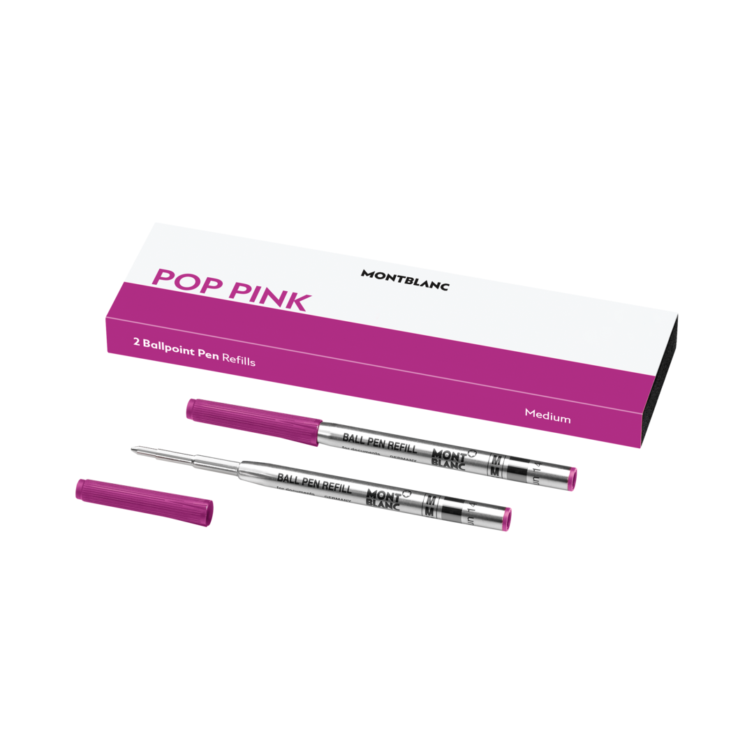 2 Ballpoint Refills (M), Pop Pink