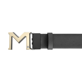 M buckle brown/grey 35 mm reversible leather belt