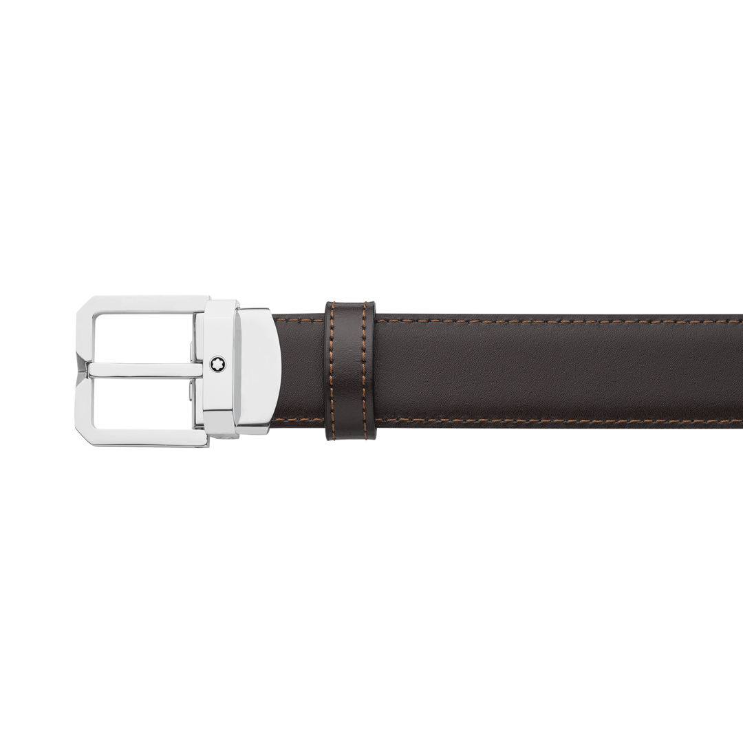 Black/brown 30 mm reversible leather belt