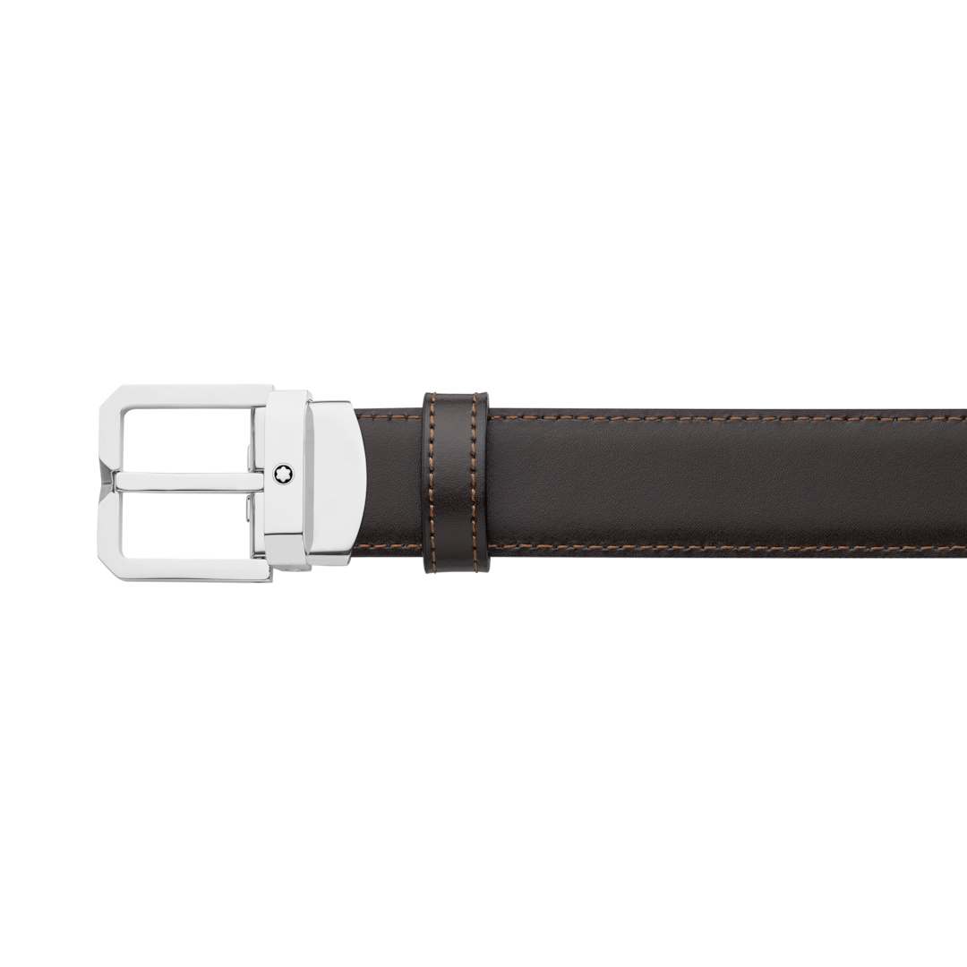 Black/brown 30 mm reversible leather belt