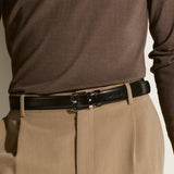 Black/brown 30 mm reversible leather belt