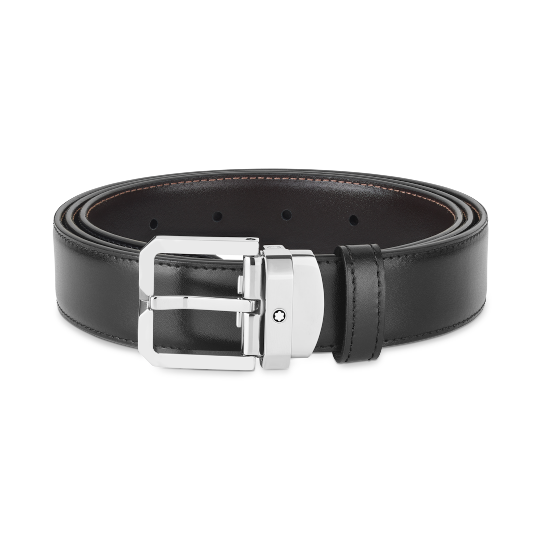 Black/brown 30 mm reversible leather belt