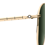 Squared Sunglasses with Gold Coloured Metal Frame