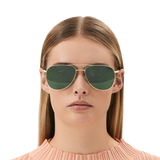 Squared Sunglasses with Gold Coloured Metal Frame