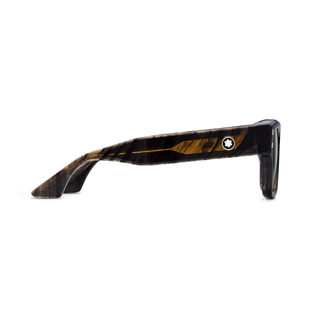 Rectangular Sunglasses with Melange Coloured Acetate Frame