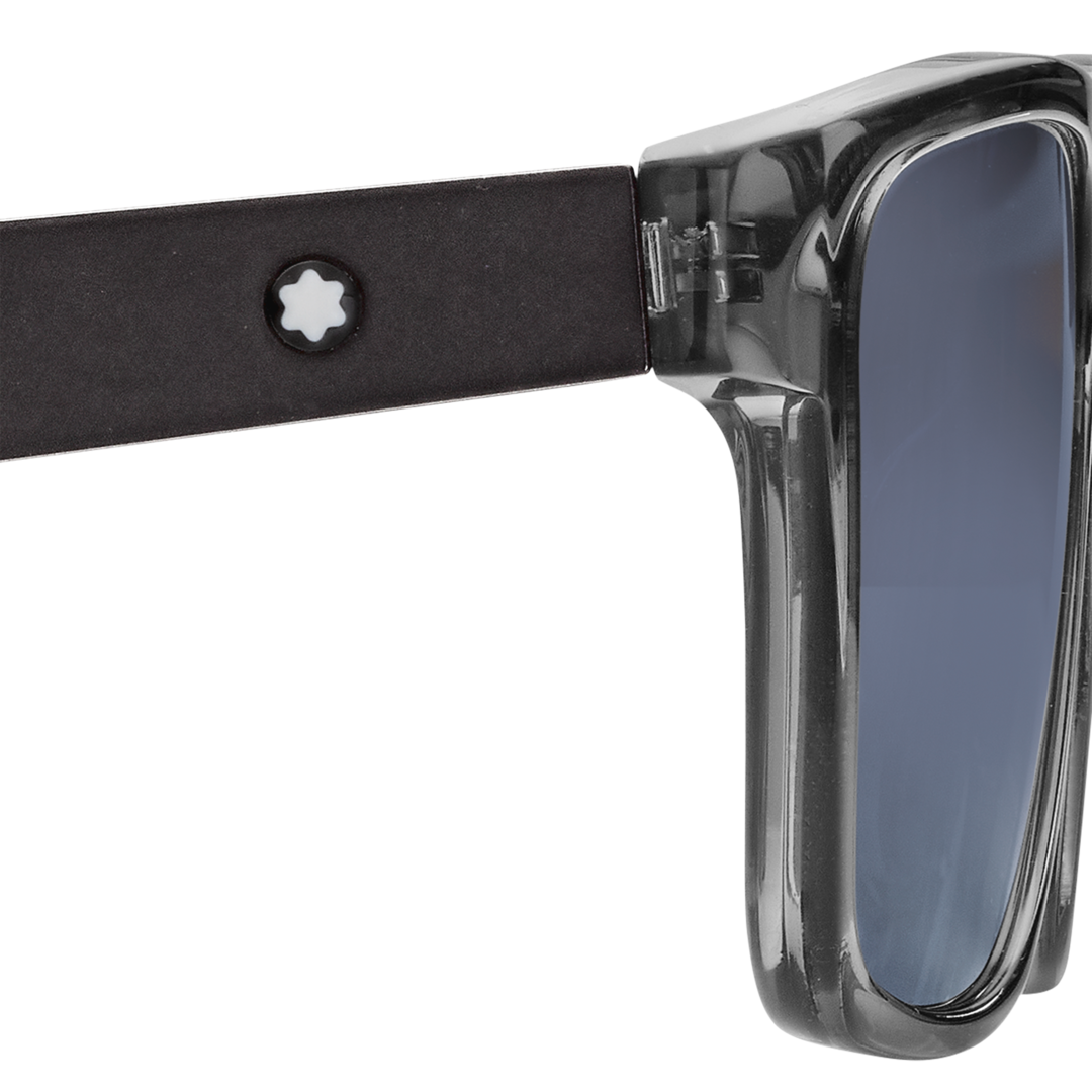 Rectangular Sunglasses with Grey Coloured Acetate Frame