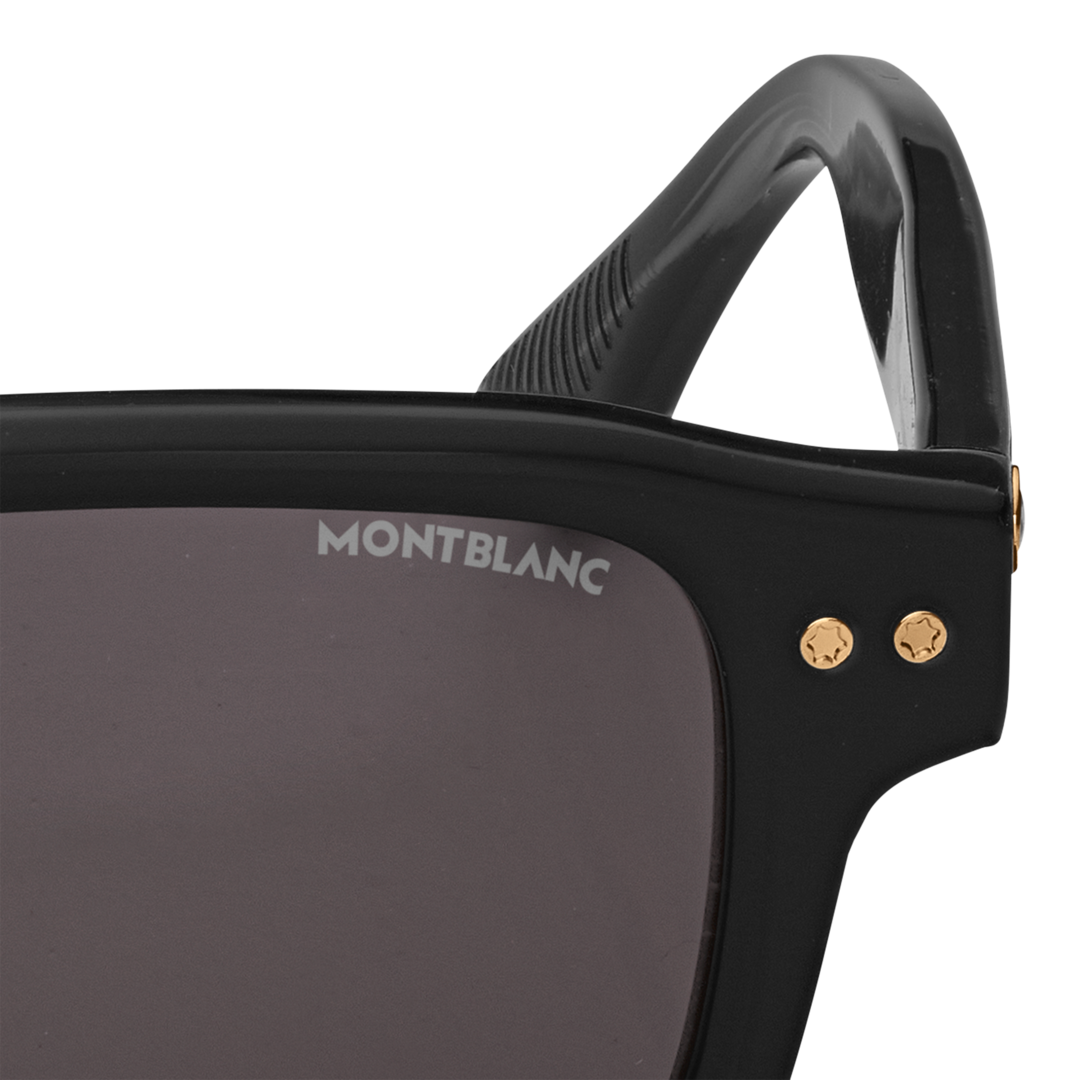 Lunettes de soleil rectangulaires avec monture en acétate de couleur noire