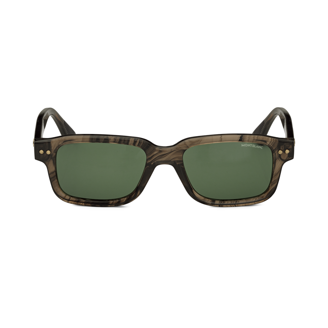 Rectangular Sunglasses with Havana Coloured Acetate Frame