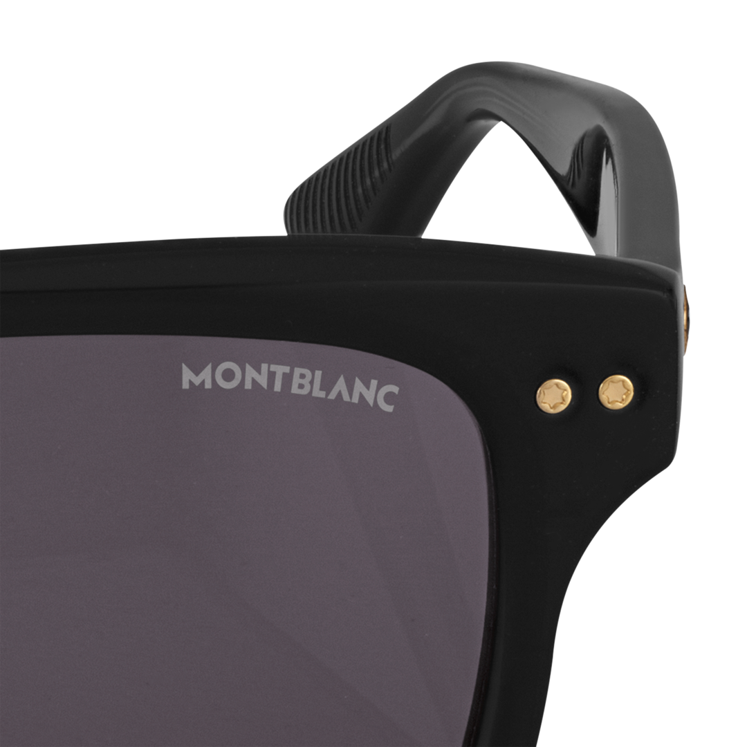 Lunettes de soleil rectangulaires avec monture en acétate de couleur noire