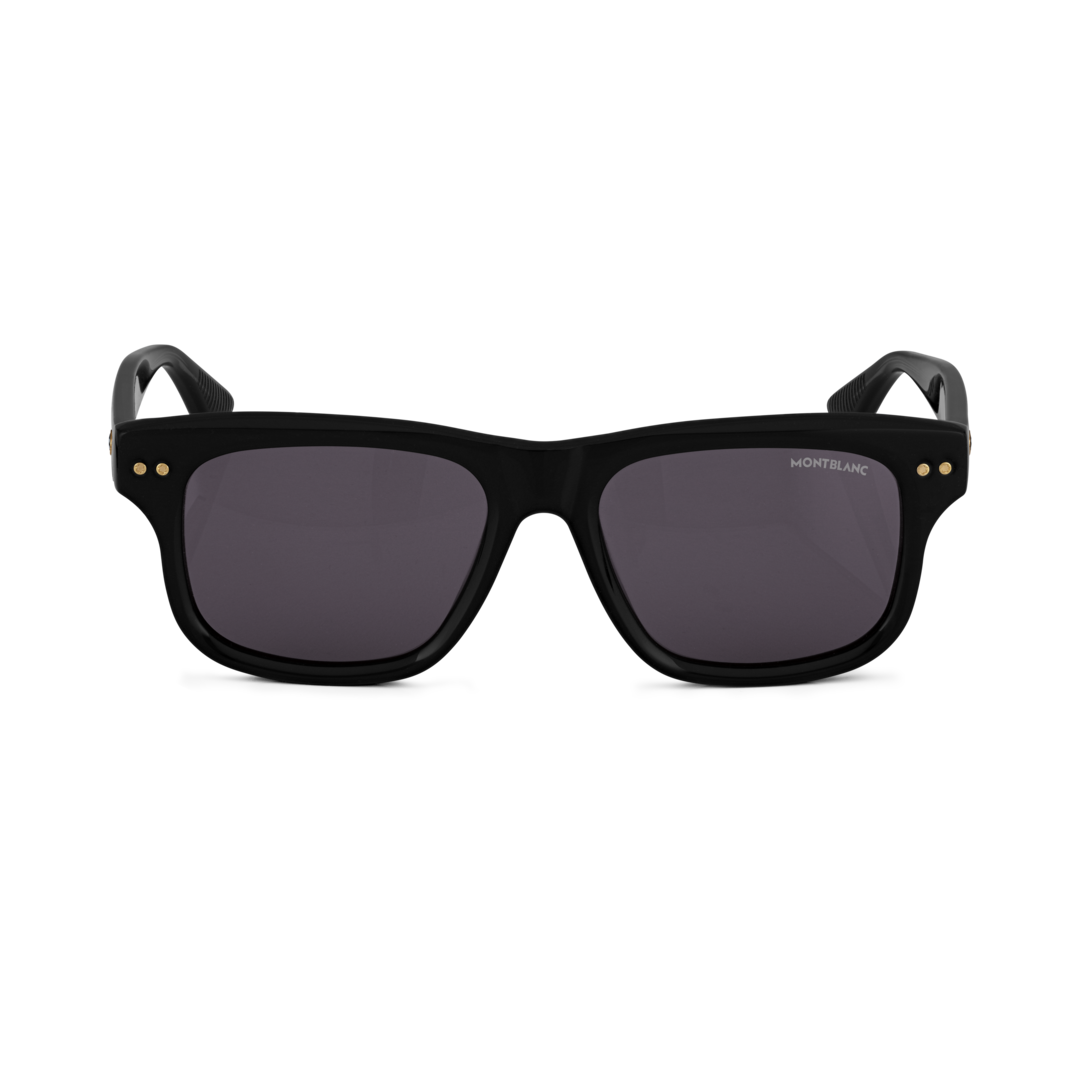 Rectangular Sunglasses with Black-Colored Acetate Frame