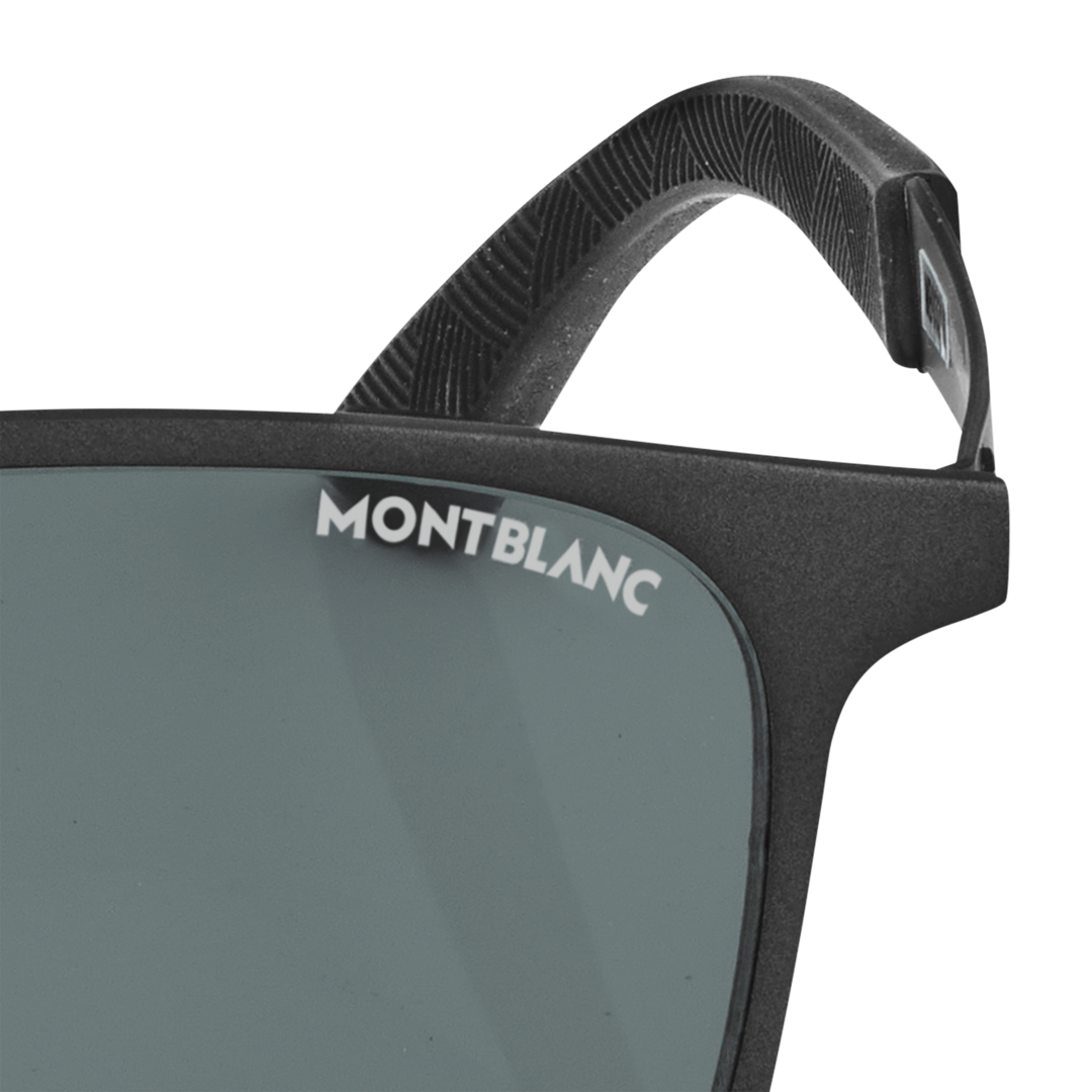 Lunettes de soleil carrées avec monture en métal de couleur noire