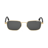 Rectangular Sunglasses with Gold-Colored Metal Frame