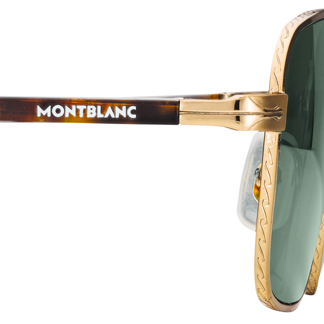 Rectangular sunglasses with Gold Coloured Metal Frame