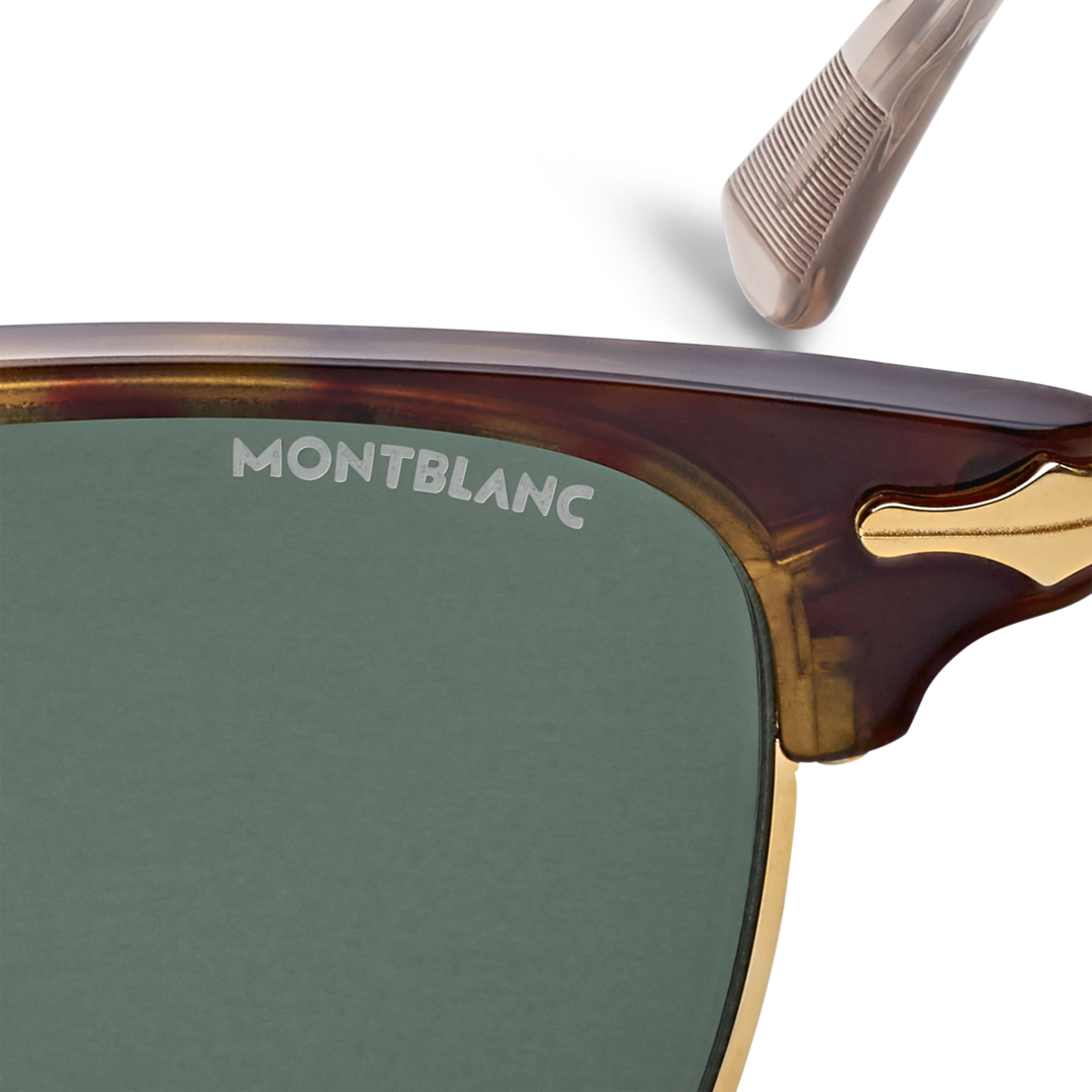 Rectangular Sunglasses with Gold Coloured Metal Frame