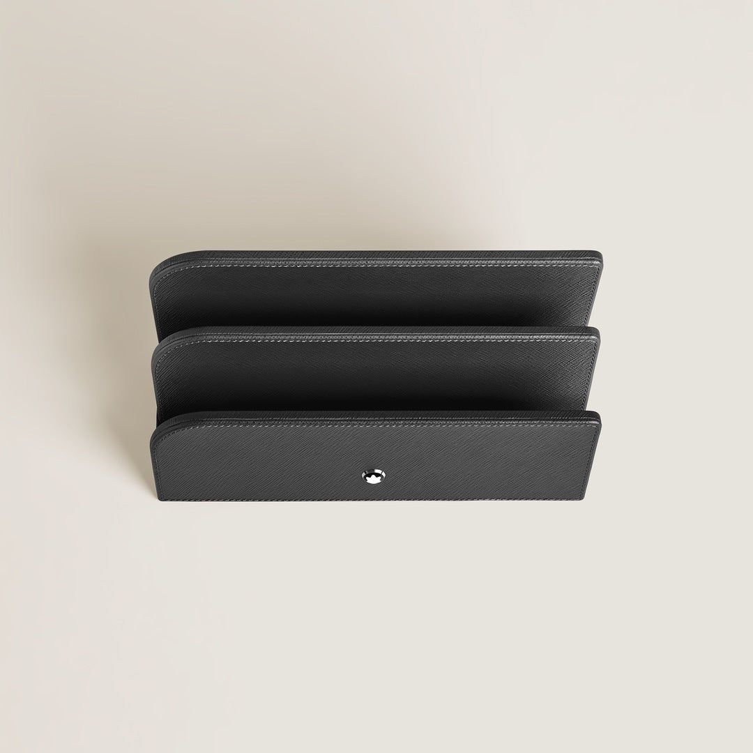 Letter Rack, Saffiano Leather, Black