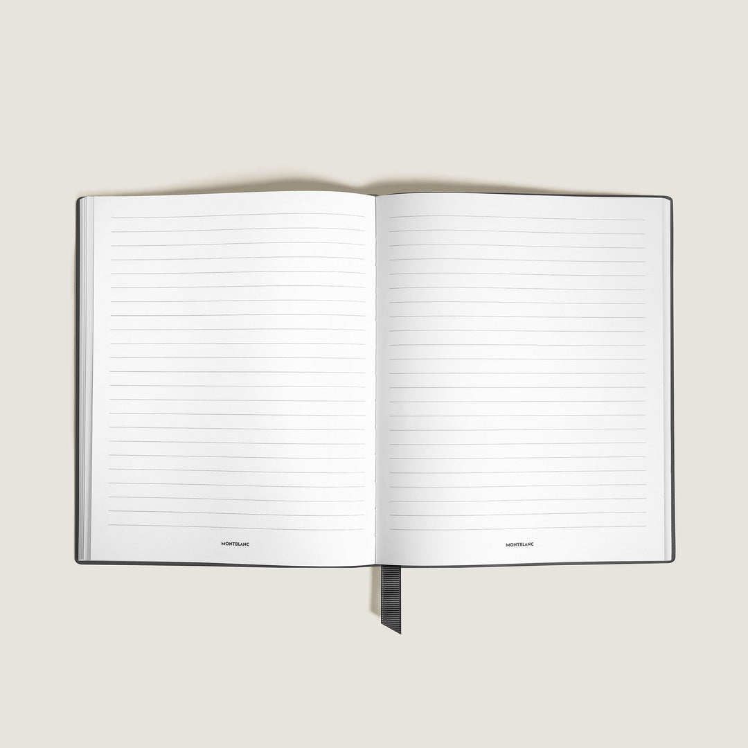 Notebook Small, Black Leather, Black, Lined Pages