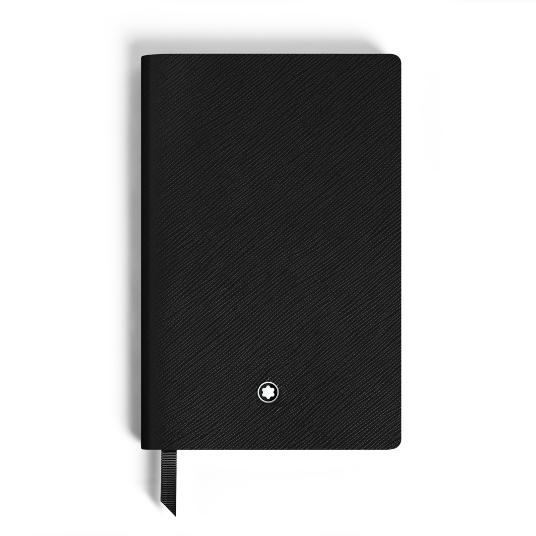 Notebook Small, Black Leather, Black, Lined Pages